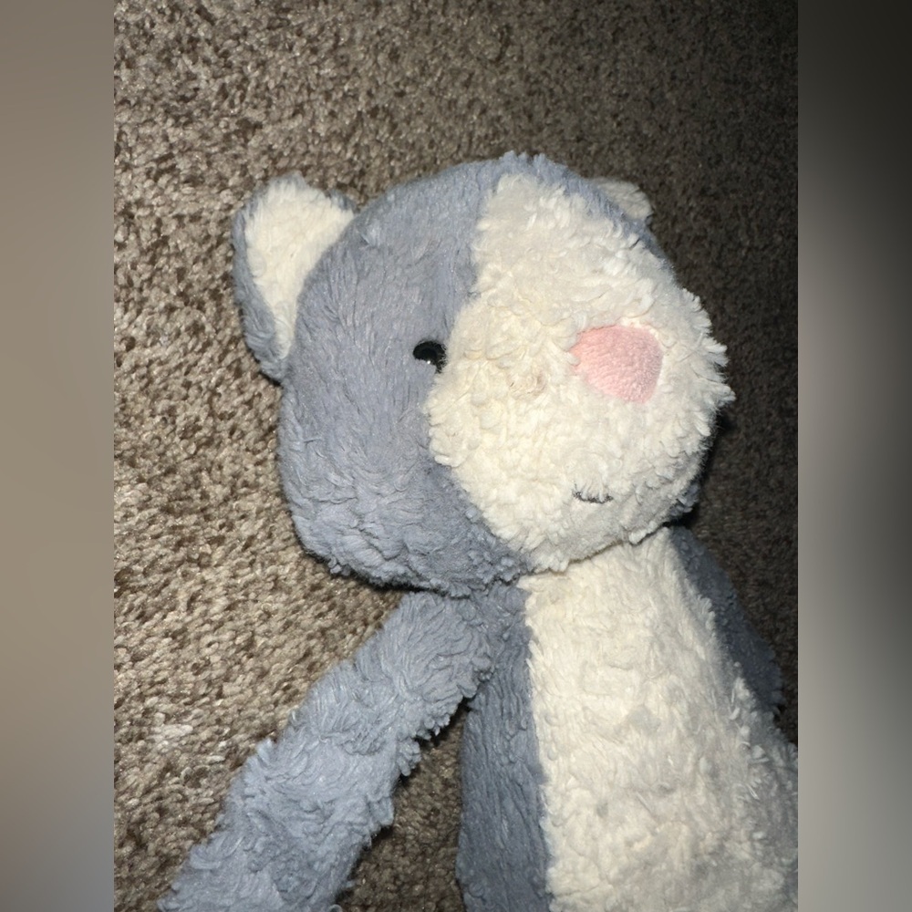 Jellycat Rare Tuffet Cat Gray and Cream Plush 12” - Picture 3 of 7
